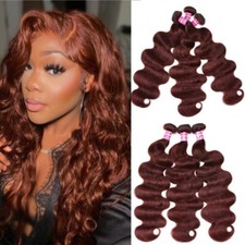 UNice Hair Cambodian Reddish Brown Body Wave Bundles Human Hair Extensions Weave