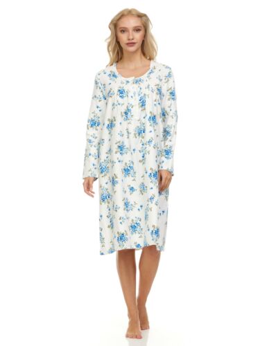 660 Women Nightgown Sleepwear Pajamas Female Long Sleeve Sleep Dress Nightshirt
