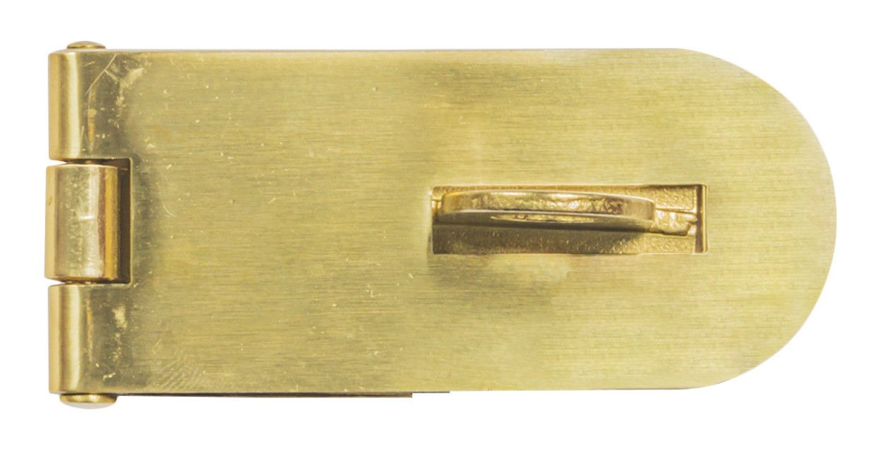 Pinnacle BRASS SAFE PATTERN HASP & STAPLE +Screws *Aust Brand 75mm Or