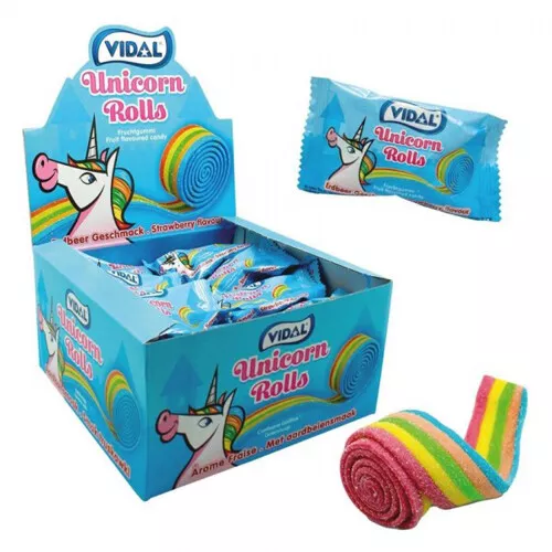 Vidal Unicorn Rolls Doces multicoloridos - 24 peças de 19 gr