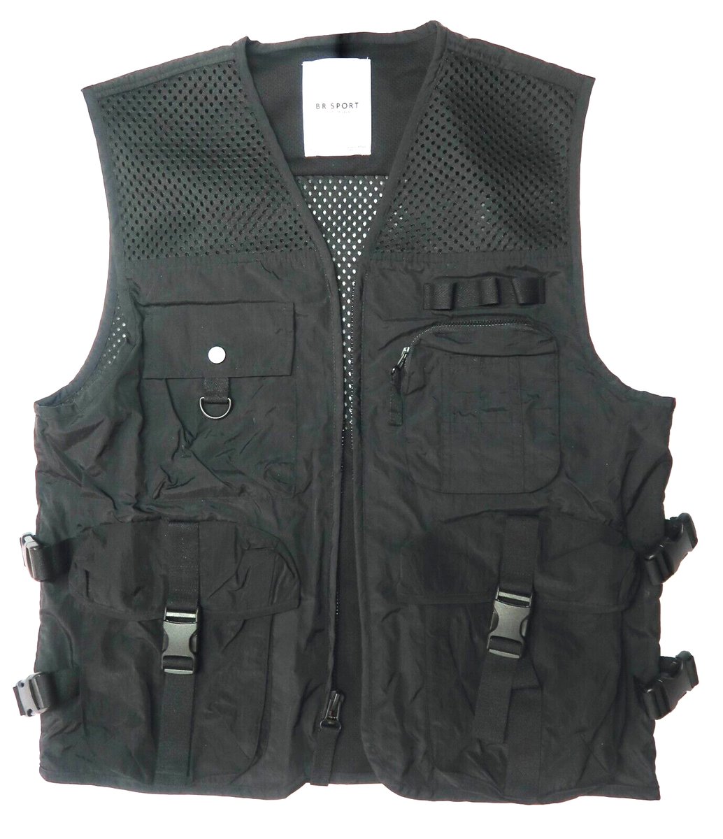 Banana Republic BR Sport Black Safari Utility Vest Men's Small