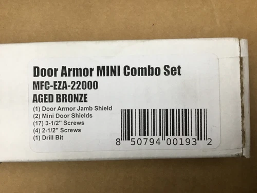 Door Armor Mini Combo Set Aged Bronze Complete Door Reinforcement New