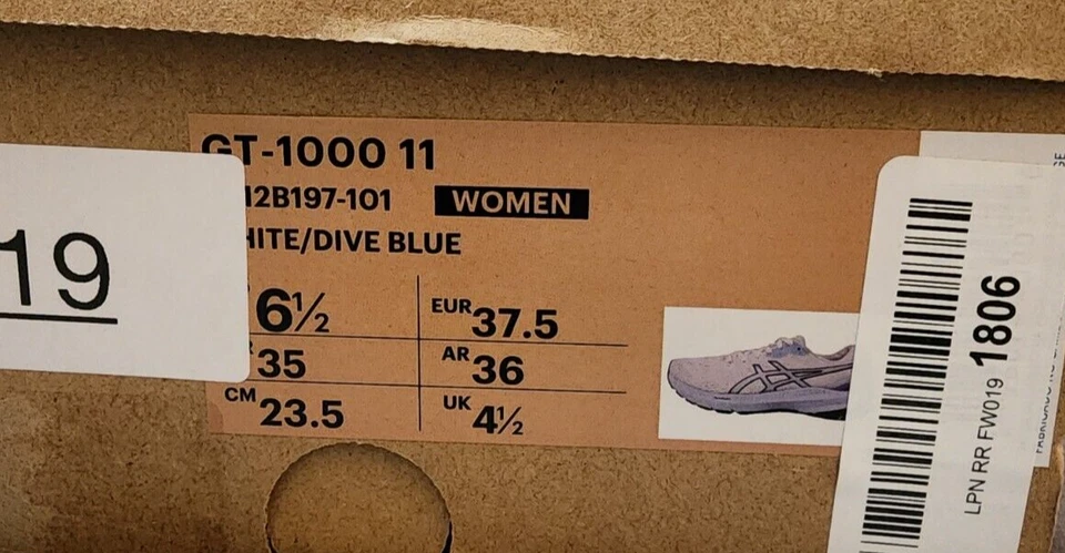 Zapatos para correr ASICS® para mujer 6,5 B GT-1000 11 en blanco/azul buceo Foto 4 de 4