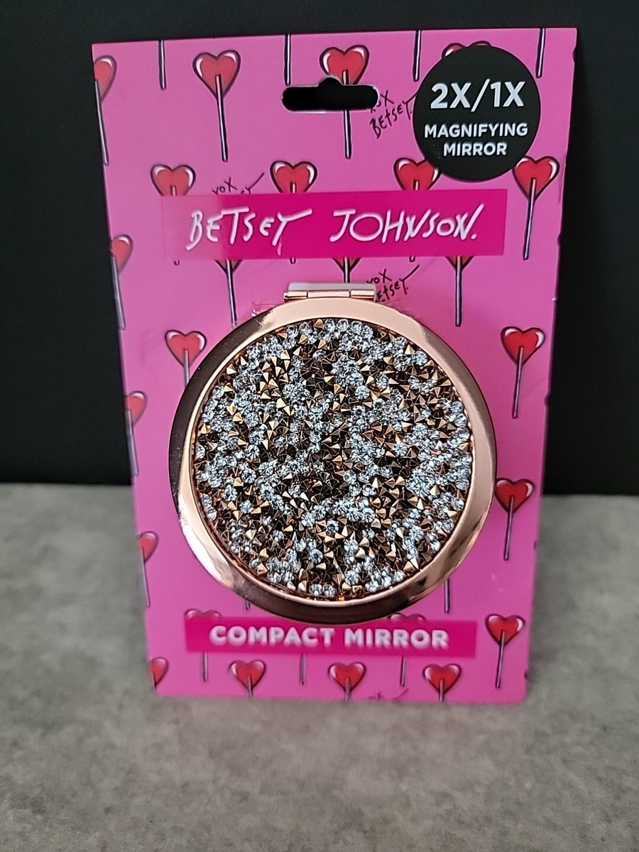 BETSEY JOHNSON Compact 2X/1X Magnifying Mirror/Sparkling