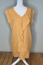 very J NWT $48.99 women’s fray hem dress Size S Yellow P8