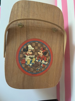 Vintage Disney Mickey Mouse And Minnie Picnic Basket And ...