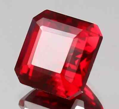 AAA 35 CT+ Natural Flawless Deep Red Burma Ruby Asscher Cut Loose LG Gemstone
