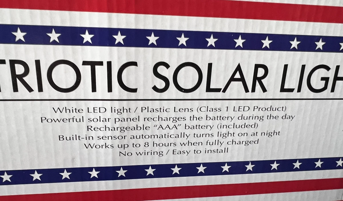 ONE Patriotic Solar Stars Stripes Outdoor Yard Stake Light Solar Light In Out