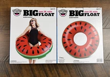 2 Of BigMouth Giant Watermelon Pool Float 4 Feet Wide Adult Size Summer Fun Red