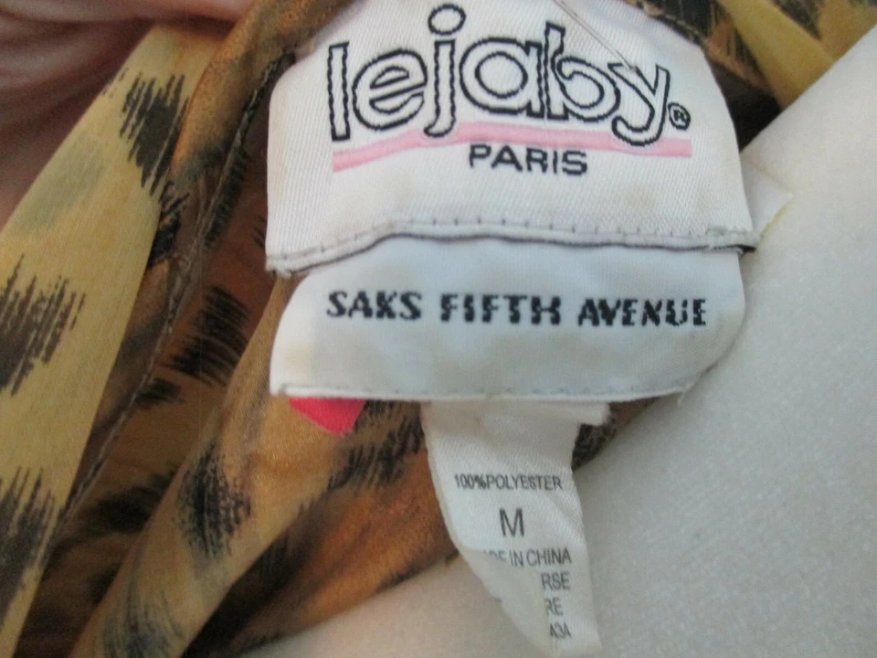 Lejaby Paris Saks Fifth Avenue Leopard chemise robe set satin Medium EUC - Image 3 of 4