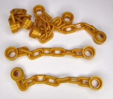 LEGO Parts #92338 x5 Pearl Gold Chain 5 Links Castle Pieces NEW