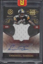 EMMANUEL SANDERS 2010 PLATES & PATCHES UNCIRCULATED JUMBO JERSEY AUTO RC #D 6/10