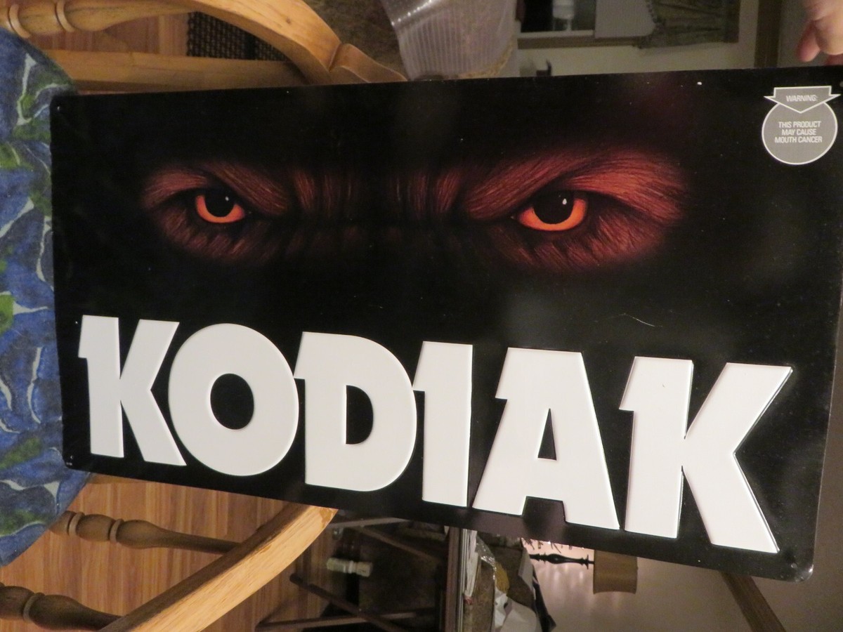 kodiak tobacco sign KODIAK SMOKELESS TOBACCO METAL SIGN (BIG BROWN BEAR EYES)