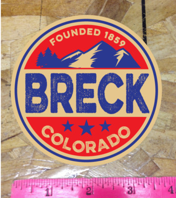 Breck Breckenridge Colorado Vintage Decal Sticker Ski Skiing Hike Snowboard 3''