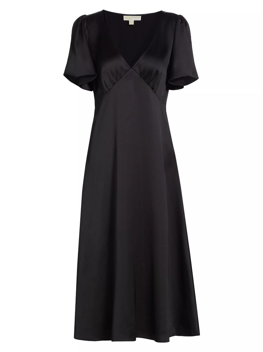 black short sleeve satin dress NWT Zara Women's Short Satin Effect Dress Black Size L 2950/331
