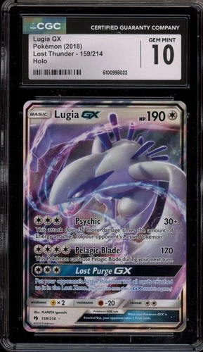 Pokemon Lugia GX Lost Thunder Holo Ultra Rare #159 CGC 10 Gem Mint