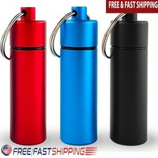 Portable Pill Organizer Keychain Waterproof Metal Pill Holder Travel Case 3 Pack