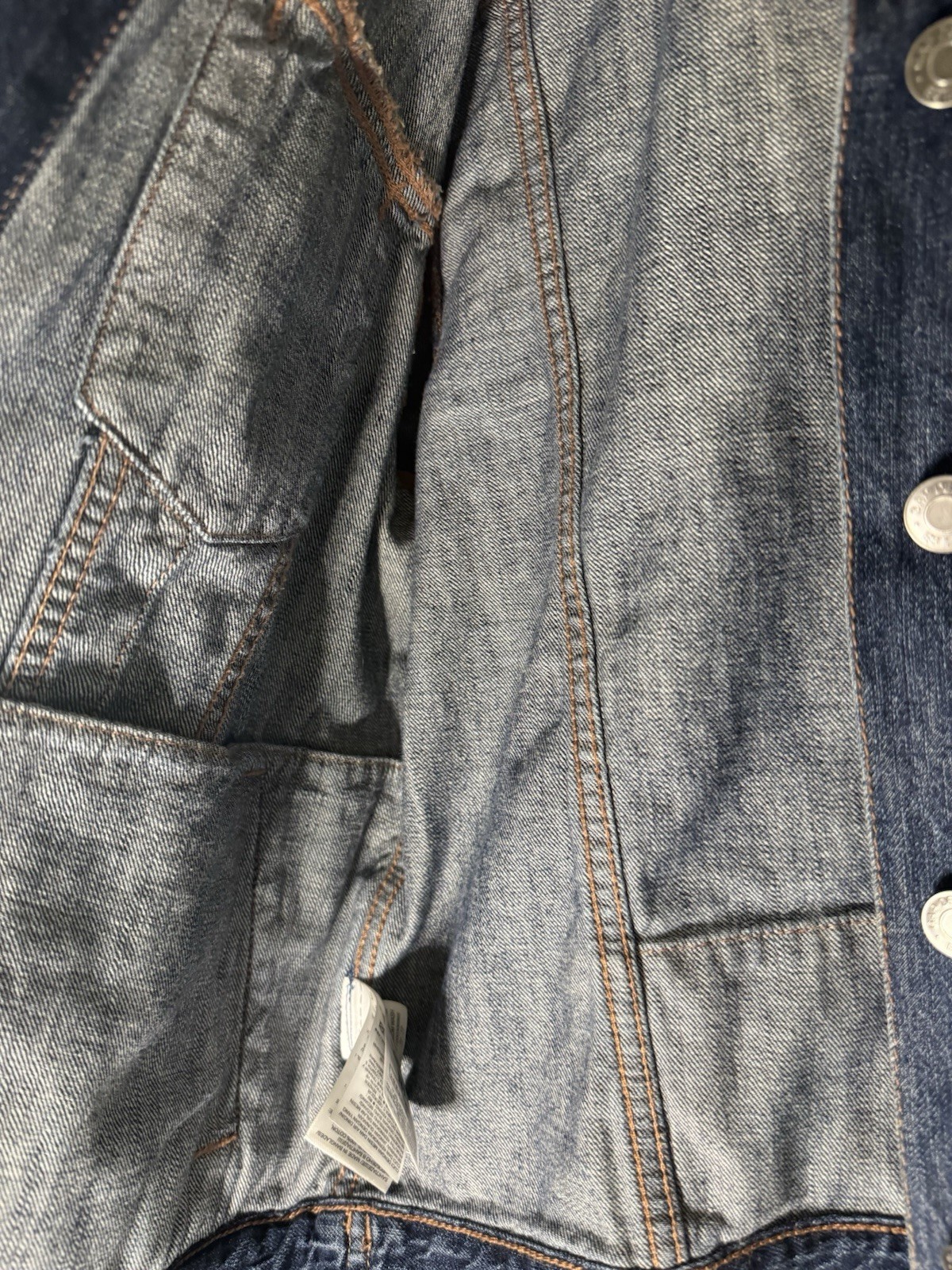 Gap Denim  Jean Jacket Patchwork Womens Medium Bu… - image 11