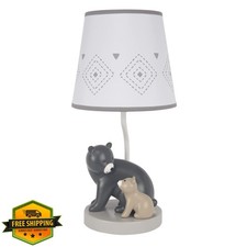 Lambs and Ivy Woodland Bear Nursery Lamp Gray