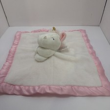 Carter's Unicorn Lovey Security Baby Blanket Pink And White Plush 14"