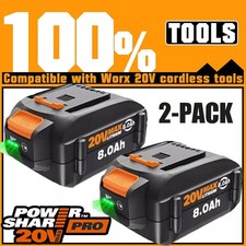 2PACK 8.0Ah For WORX 20V 8AH MAX Extend Lithium-Ion Battery WA3525 WA3575 WA3520