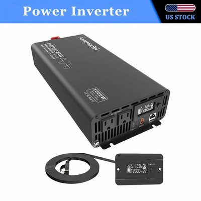 1000W Car Power Inverter 12V to 110V 120V Converter Adapter Truck RV Travel Home