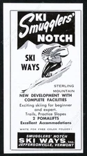 1957 Smuggler's Notch ski area Vermont skier skiing art vintage print ad