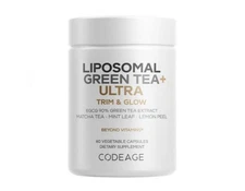 Codeage Liposomal Green Tea+ Ultra Potency EGCG 90% Extract Organic Matcha 60ct