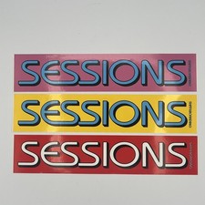 Retro Sessions Skateboard Snowboard Sticker Decal Caballero Hensley Pink Yellow