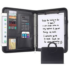 Zipped Portfolio Binders for Men and Women - Leather Padfolio Business Planner