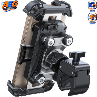 Handyhalterung Motorrad Metall Doppelt Vibrationsgedämpft 4,7-7 Zoll Universal
