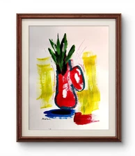 Original Art Plants 1 14x11 Abstract Expressionist Painting On Paper