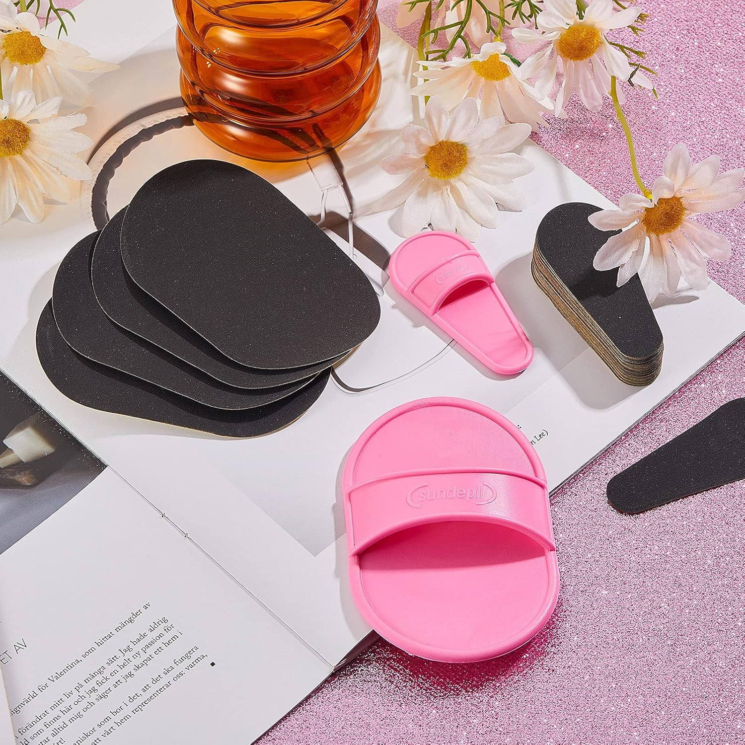 Chengu 62 Piece Crystal Legs and Facial Hair Removal Kit for Women- 2 Sizes Smoo