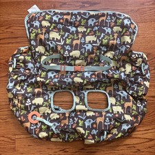 Infantino Compact 2-in-1 Grocery Cart / Highchair Cover, Brown Safari Packable