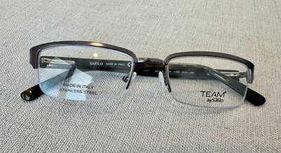 Safilo Team 4158 Eyeglasses Frame Brown Tortoise 51-18-140 Stainless Steel Italy