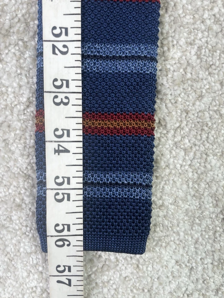 Corbata tejida Daniel Cremieux azul 100 % seda para hombre hecha en Italia Foto 3 de 4