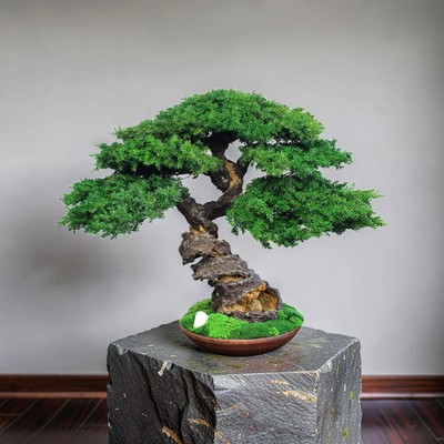 Preserved Juniper Bonsai   Handmade Interior Art Sculpture.  41 cm / 16,14''