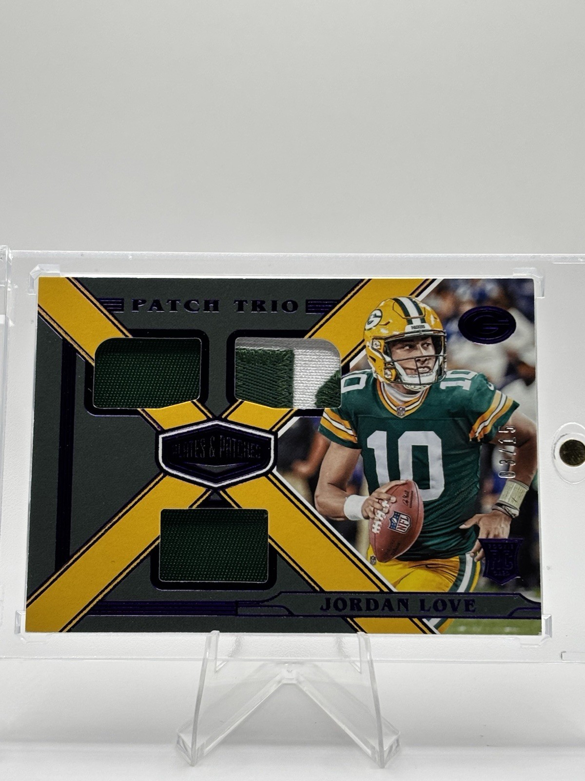 Jordan Love Panini Plates & Patches Patch Trio #PT4 Base