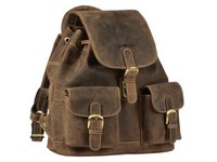 "Rucksack Leder 32X33Cm \"Vintage\" Antikbraun Greenburry"