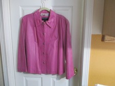 Vintage Bernardo Orchid Pink Leather Snap Front Jacket - XL