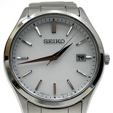 Used SEIKO wristwatch SBPX147 analog solar V157 0DR0 silver From Japan