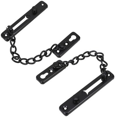  2 Pcs Stainless Steel Anti-theft Door Lock inside Security Chain