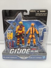 Gi Joe 50th Anniversary Heated Battle Blowtorch Heat Viper 2-pack 2014 Mosc