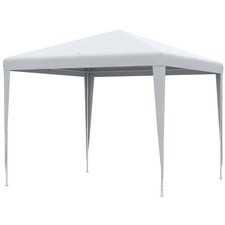 Outsunny Gazebo 3x3 da Giardino e Interno con Telaio in Acciaio 2.7x2.7m Bianco