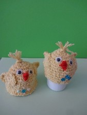 Eierwärmer " Kücken " 2 - er Set gehäkelt  Handarbeit