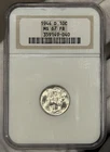 1944-D Mercury Silver Dime 10C NGC MS67 FB Full Bands 90% Vintage Holder Coin