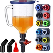 - Spill-Proof Engine Oil Funnel Kit  Oil Change Funnel w/ 12 Adapters  2 Magn...