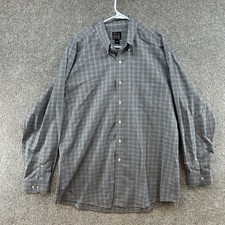 Jos. A. Bank Men's Button Up Size Large Multicolor Check Long Sleeve Collared