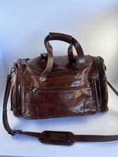 Vintage Wilsons Leather Duffle Bag Brown Travel Weekend Overnight Luggage 90s