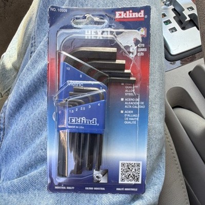 Eklind 10509 Metric Hex Key Set 9-Piece 1.5-10mm Short Arm Alloy Steel